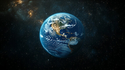 Fototapeta premium Celestial view of Earth from space.