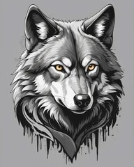 Naklejka premium wolf head vector