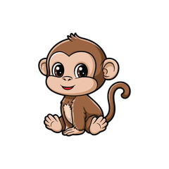 Fototapeta premium baby monkey cartoon of vector art design