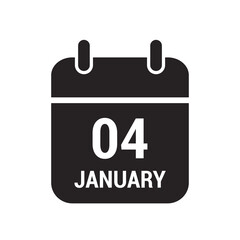 4 calendar icon black with white text and numbers