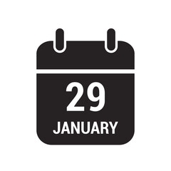 29 calendar icon black with white text and numbers