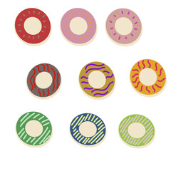 set of donuts vector, many donut, 