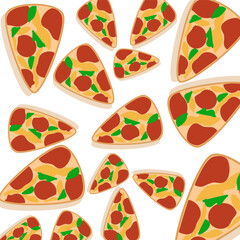 vector illustration of a set of food icons, Pizza Pattern, Pizza Background 