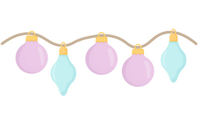 Pastel Colored Fairy Lights Graphic Illustration