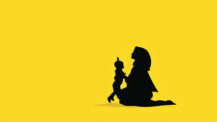 Mother's Day Special - Mother Child Love Relationship and Bonding - Silhouette