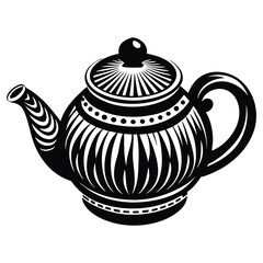 Tea Pot Isolated on white background, logo icons vector illustration