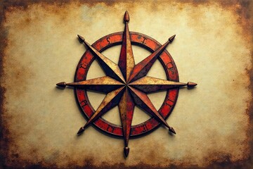 Vintage compass rose design, weathered texture, nautical theme , sea, boat, background