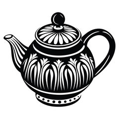 Tea Pot Isolated on white background, logo icons vector illustration