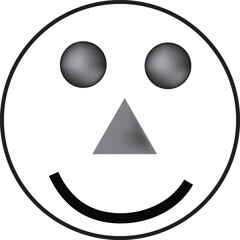 Naklejka premium black cat emoji sign icon , Minimal Black Emoji Face Vector | Simple emoji face created with basic geometric shapes in black and white, ideal for minimal or playful designs.