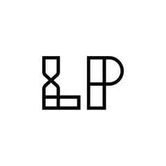 LP monogram logo design letter text name symbol monochrome logotype alphabet character simple logo