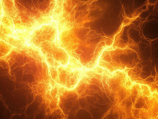 Fototapeta premium Vibrant fiery lightning bolt sparks bright yellow and orange Electric discharge with dynamic energy and detailed electric storm illustration in vivid colors