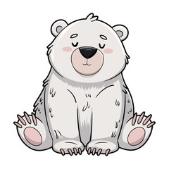 Obraz premium Cute polar bear cartoon illustration