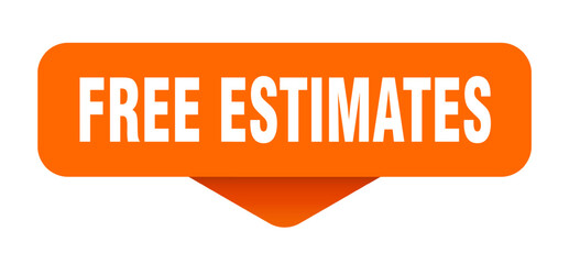 free estimates sticker. free estimates sign on transparent background