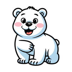 Naklejka premium Cute polar bear cartoon illustration