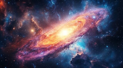 Fototapeta premium Cosmic Nebula: A Symphony of Celestial Colors