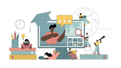 Concepts e-learning, ?nline education at home