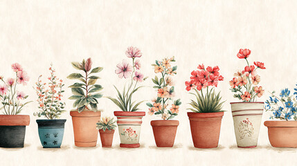 Colorful flowers in decorative pots on display.