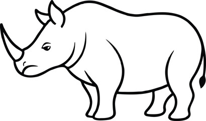 vector illustration of a rhino