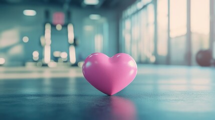 Pink heart gym floor health fitness wellbeing