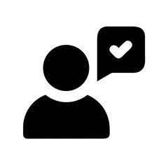 User confirmation icon, simple design, for websites and apps