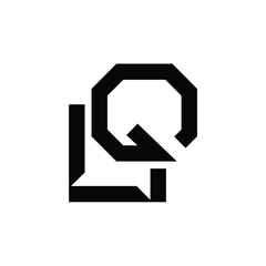 Fototapeta premium LQ monogram logo design letter text name symbol monochrome logotype alphabet character simple logo