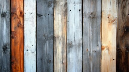 Fototapeta premium Rustic Wooden Wall Texture: A Multitude of Colors and Grains
