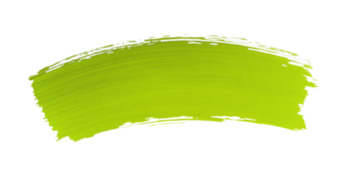 A vibrant green paint stroke showcasing a fresh and lively color, ideal for design projects, backgrounds, or artistic expressions, set against a clean white backdrop