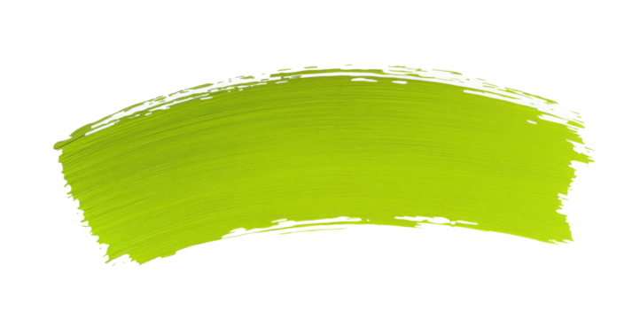 A vibrant green paint stroke showcasing a fresh and lively color, ideal for design projects, backgrounds, or artistic expressions, set against a clean white backdrop
