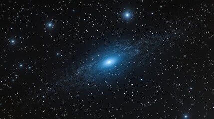 Obraz premium A beautiful view of a galaxy in deep space surrounded by bright stars and cosmic dust, showcasing the wonders of the universe.