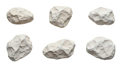 Fototapeta premium Collection of unique white decorative rocks.
