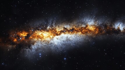 Obraz premium Stunning Galaxy with Bright Stars and Cosmic Colors in the Night Sky