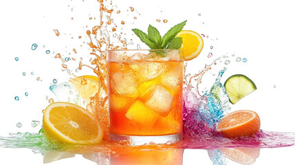 Refreshing iced tea with citrus splash