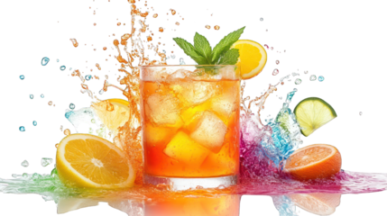 Refreshing iced tea with citrus splash