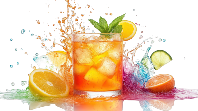 Refreshing iced tea with citrus splash
