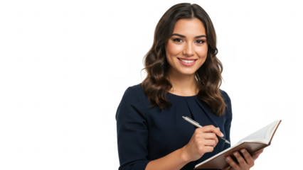 Woman writing in notebook