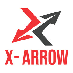 x letter arrow flat minimalist logo design