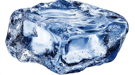 Fototapeta premium Close-up view of a single, large, irregular ice cube.