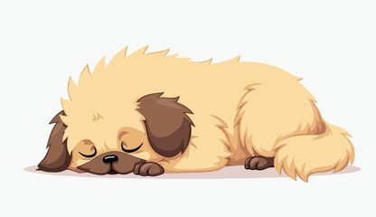 A cute cartoon dog happily holding a bone with a big smile