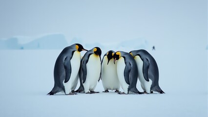 Obraz premium Group Of Emperor Penguins On Ice