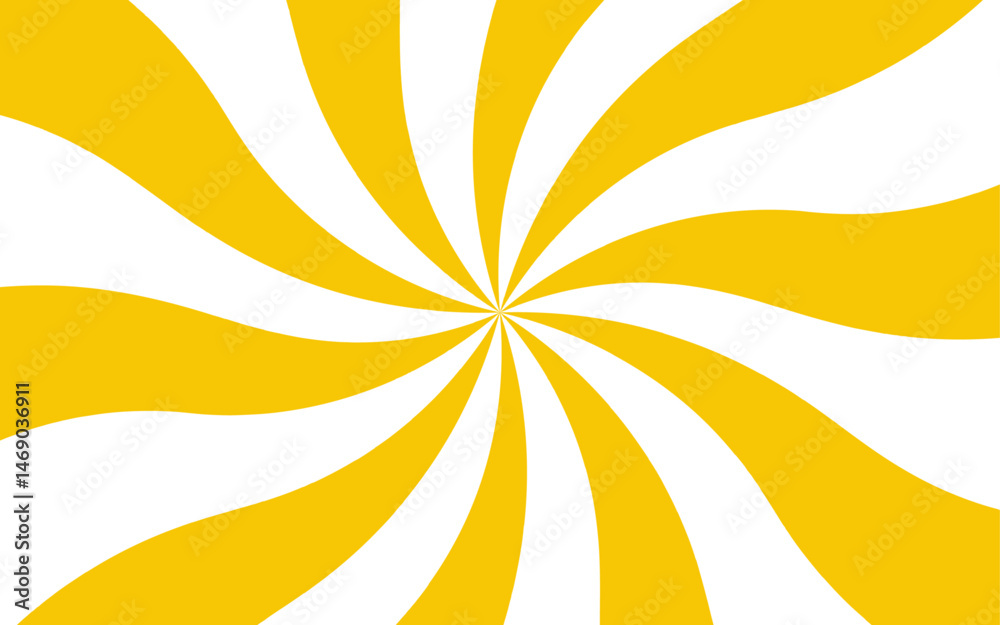 Aufkleber abstract vibrant, swirling sunburst with curved yellow and white rays. twist spiral pattern with hyp