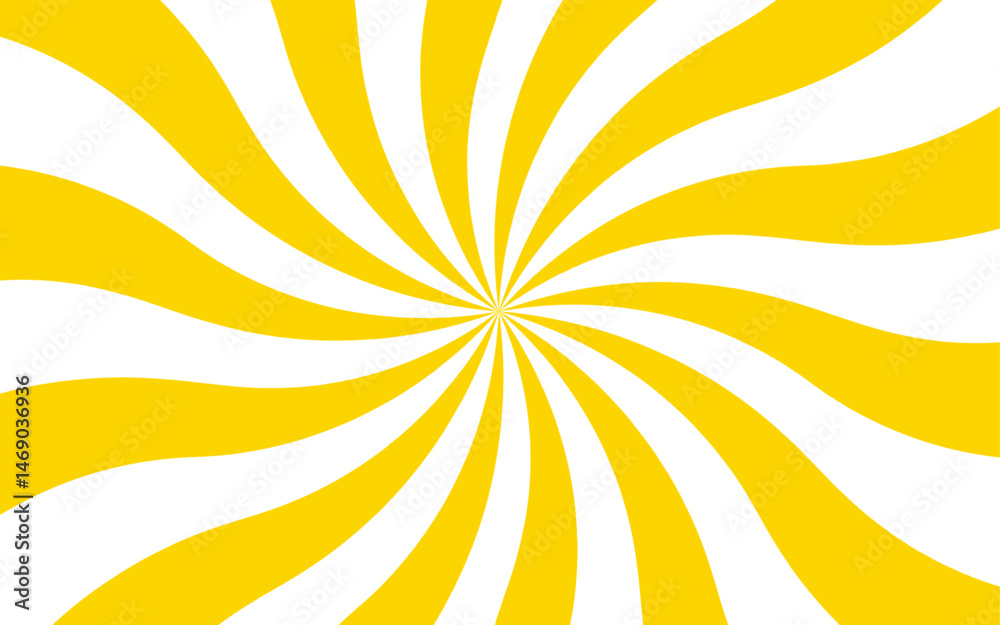Aufkleber abstract vibrant, swirling sunburst with curved yellow and white rays. twist spiral pattern with hyp