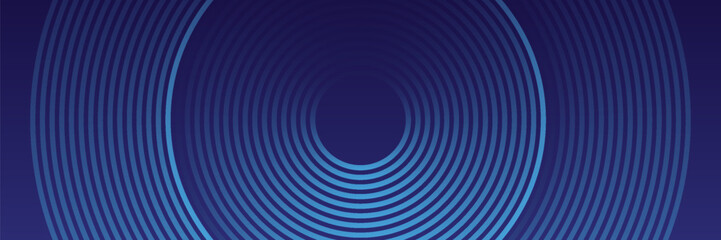 Abstract blue glowing geometric lines on dark blue background. Modern shiny blue circle lines pattern. Futuristic technology concept. Suit for cover, poster, banner, brochure, header, website. eps 10