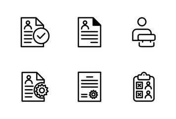 Hiring Process Line Icons. Recruitment, Job Application, Interview, Candidate Selection Vector Set