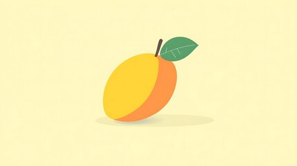 Ripe Mango with Minimalist Design.