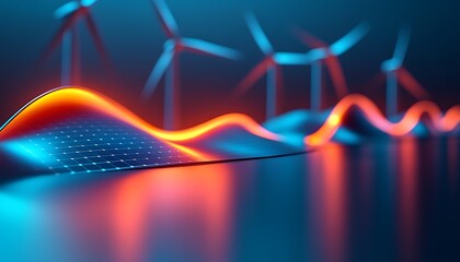 Futuristic representation of renewable energy sources.