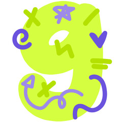 Fun Doodle Scribble Alphabet Font Graphic Illustration