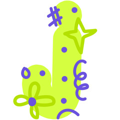 Fun Doodle Scribble Alphabet Font Graphic Illustration