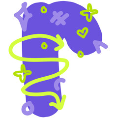 Fun Doodle Scribble Alphabet Font Graphic Illustration