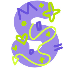 Fun Doodle Scribble Alphabet Font Graphic Illustration