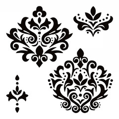 Baroque damask design element...